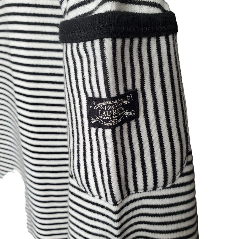 LRL Ralph Lauren Size XL Shirt Pullover Lightweight Knit Striped Black White - Picture 8 of 9